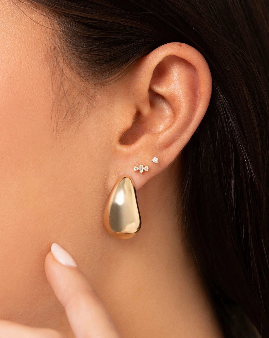 14K Solid Gold Cloud Earrings (bast seller)