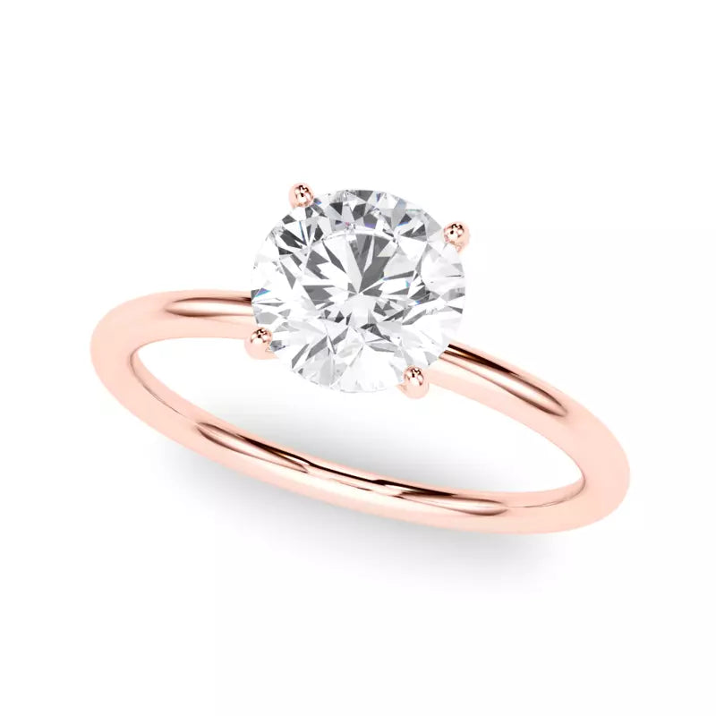Hidden Halo Round Lab Grown Engagement Ring