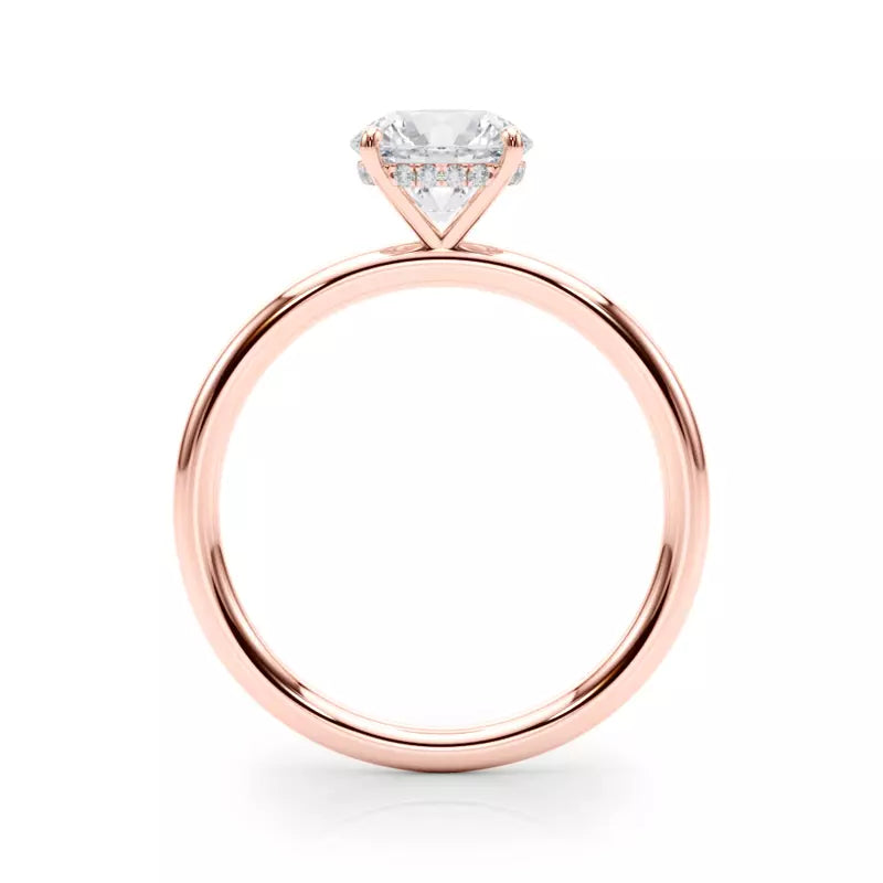Hidden Halo Round Lab Grown Engagement Ring