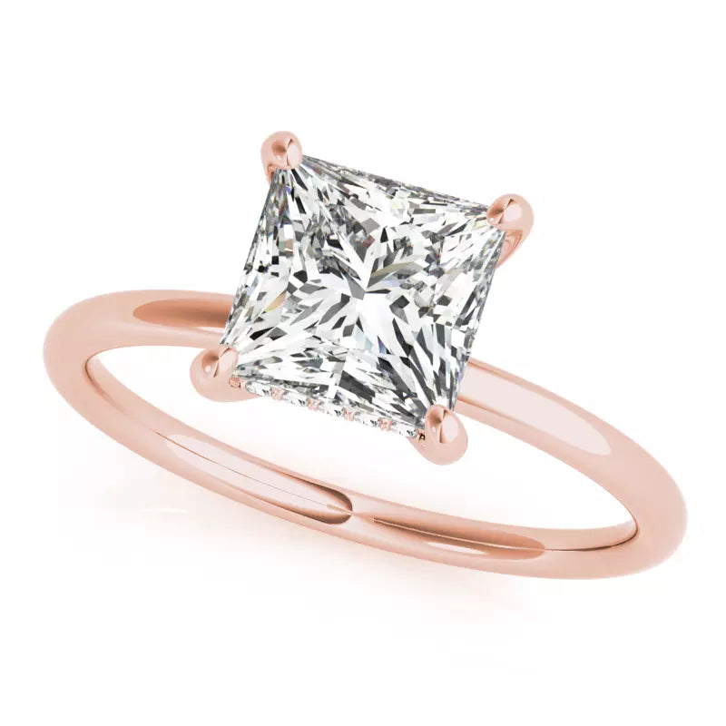 Hidden Halo Princess Cut Lab Grown Engagement Ring
