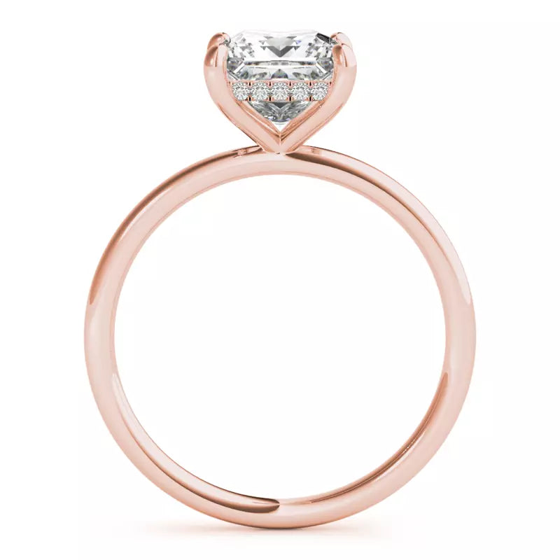 Hidden Halo Princess Cut Lab Grown Engagement Ring