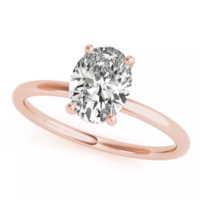 Hidden Halo Oval Lab Grown Engagement Ring