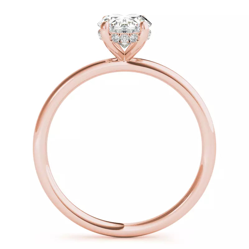 Hidden Halo Oval Lab Grown Engagement Ring