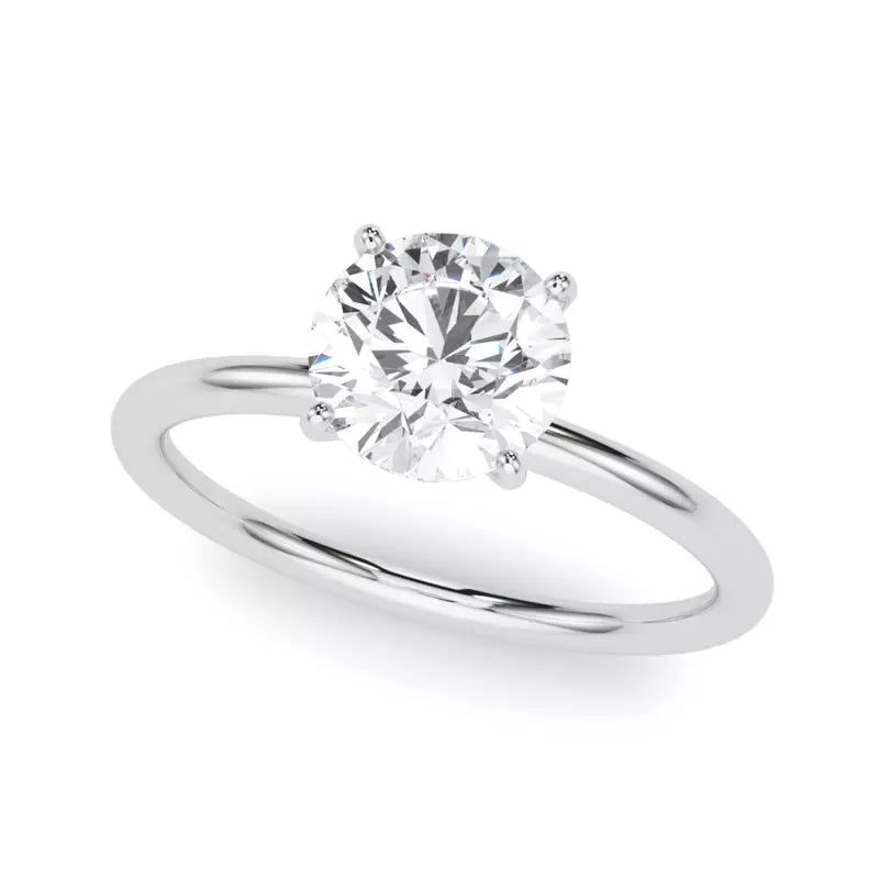 Hidden Halo Round Lab Grown Engagement Ring