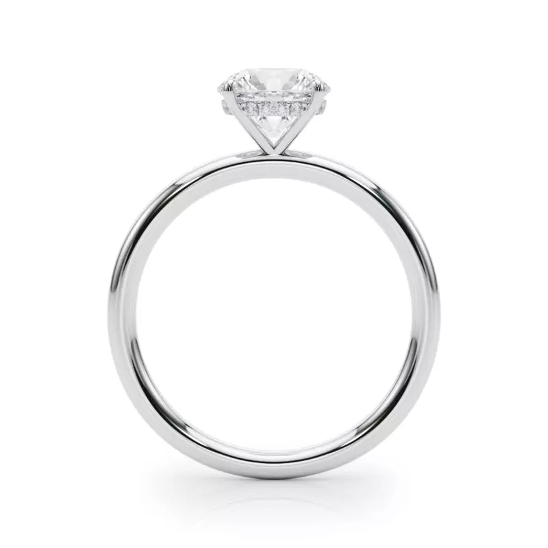 Hidden Halo Round Lab Grown Engagement Ring