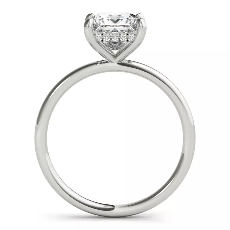 Hidden Halo Princess Cut Lab Grown Engagement Ring