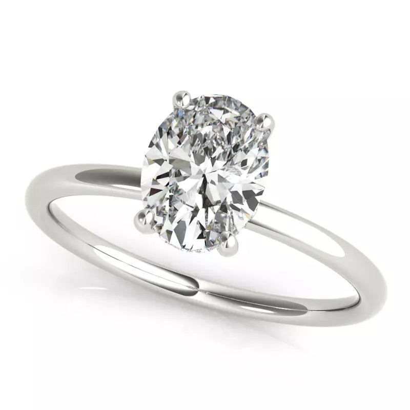 Hidden Halo Oval Lab Grown Engagement Ring