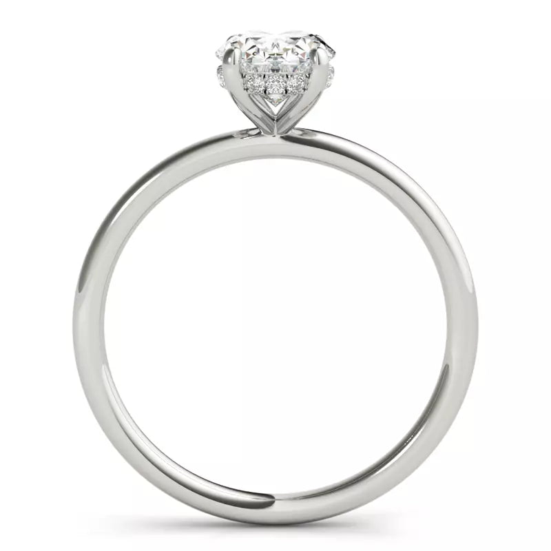 Hidden Halo Oval Lab Grown Engagement Ring