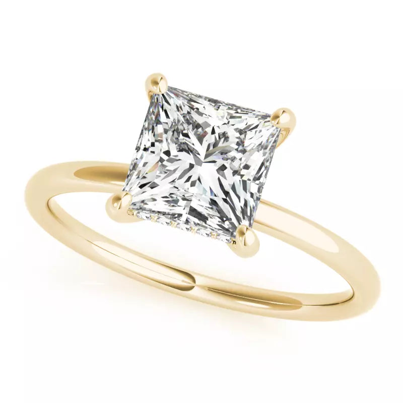 Hidden Halo Princess Cut Lab Grown Engagement Ring