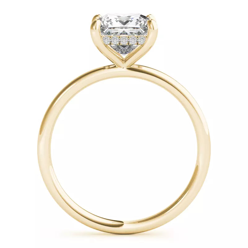 Hidden Halo Princess Cut Lab Grown Engagement Ring