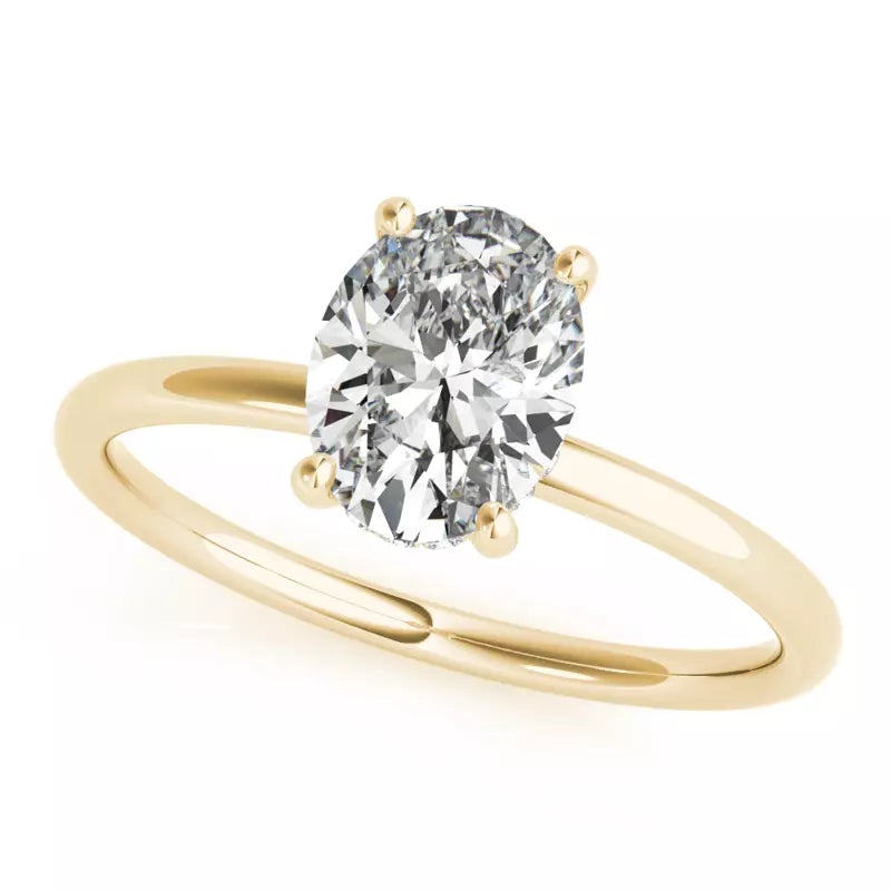 Hidden Halo Oval Lab Grown Engagement Ring