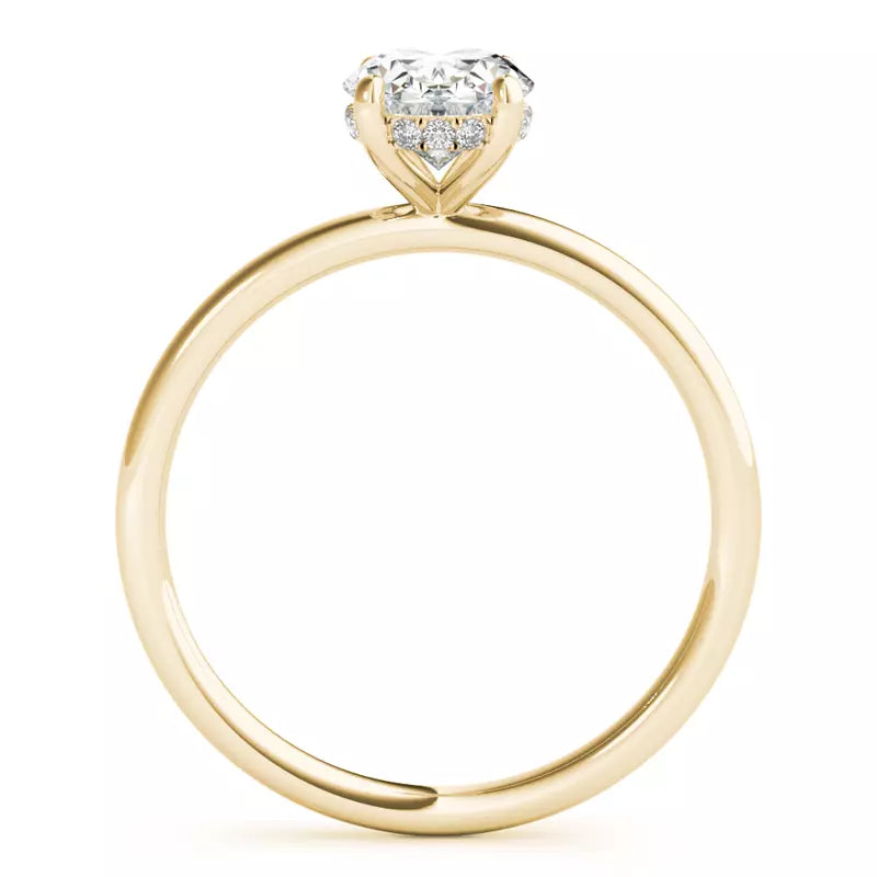 Hidden Halo Oval Lab Grown Engagement Ring