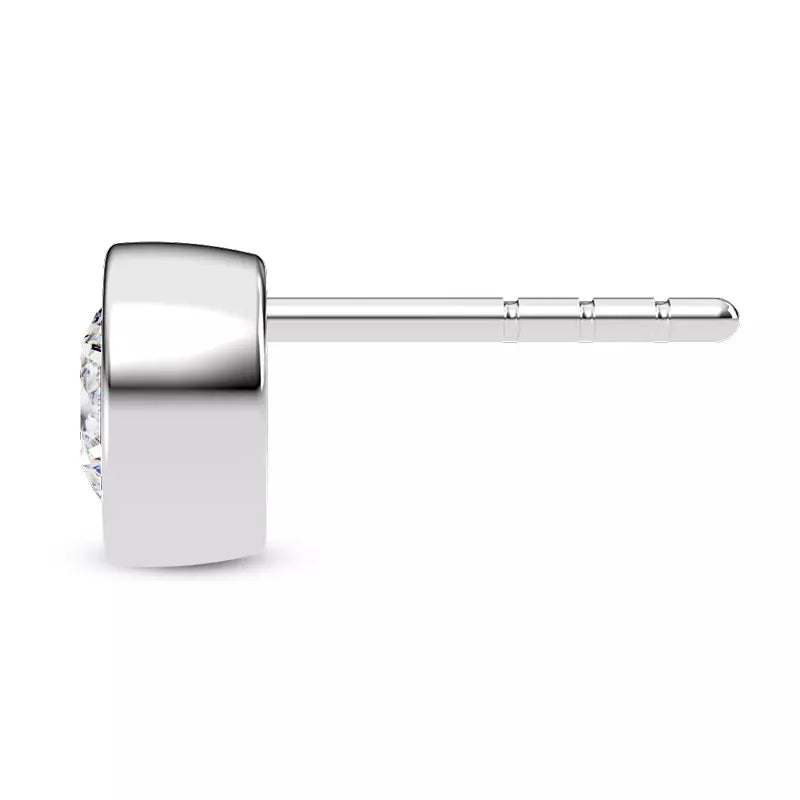 2cts Lab Grown Emerald Cut Bezel Earrings