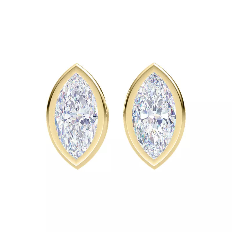 2cts Lab Grown Marquise Bezel Earrings