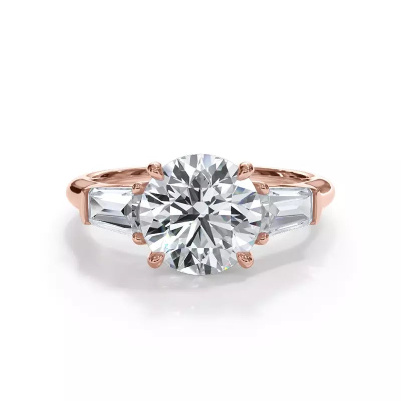 3 Stone Round Engagement RIng (Lab Grown)