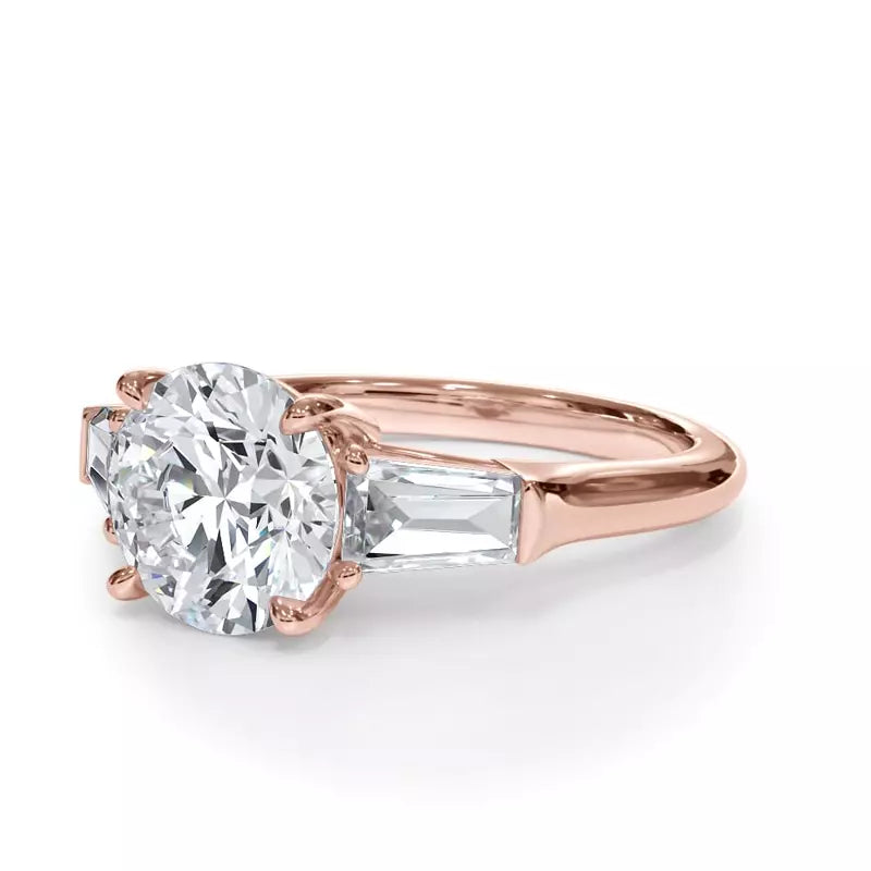 3 Stone Round Engagement RIng (Lab Grown)