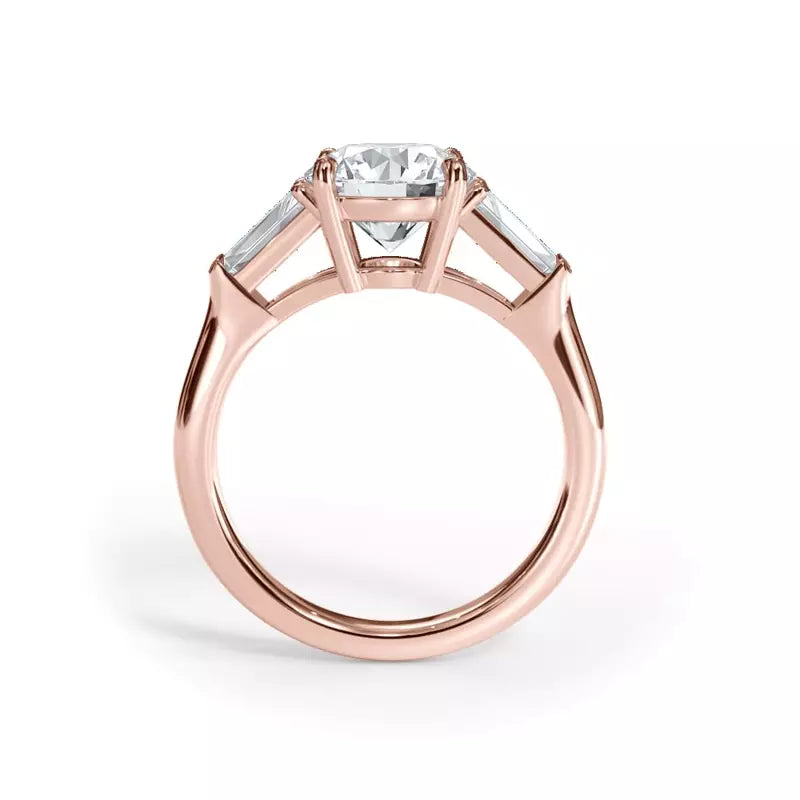 3 Stone Round Engagement RIng (Lab Grown)