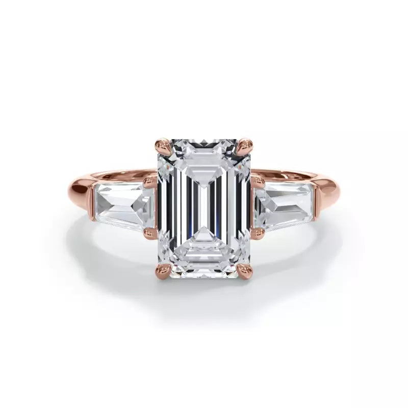 3 Stone Emerald Cut Engagement RIng (Lab Grown)