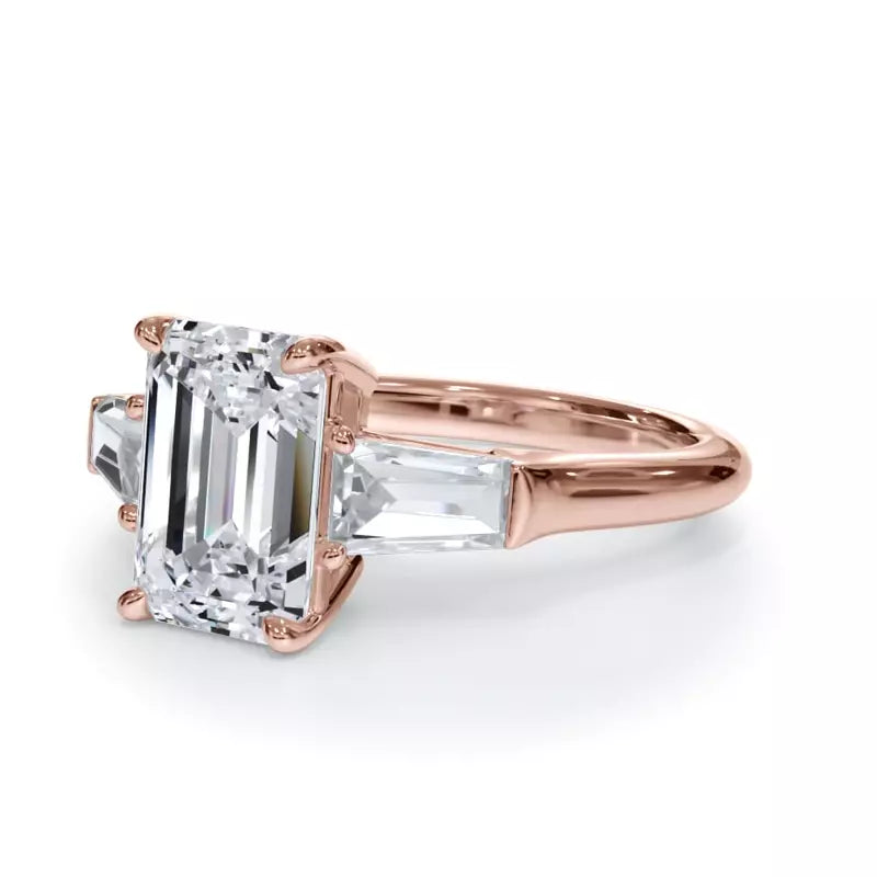 3 Stone Emerald Cut Engagement RIng (Lab Grown)