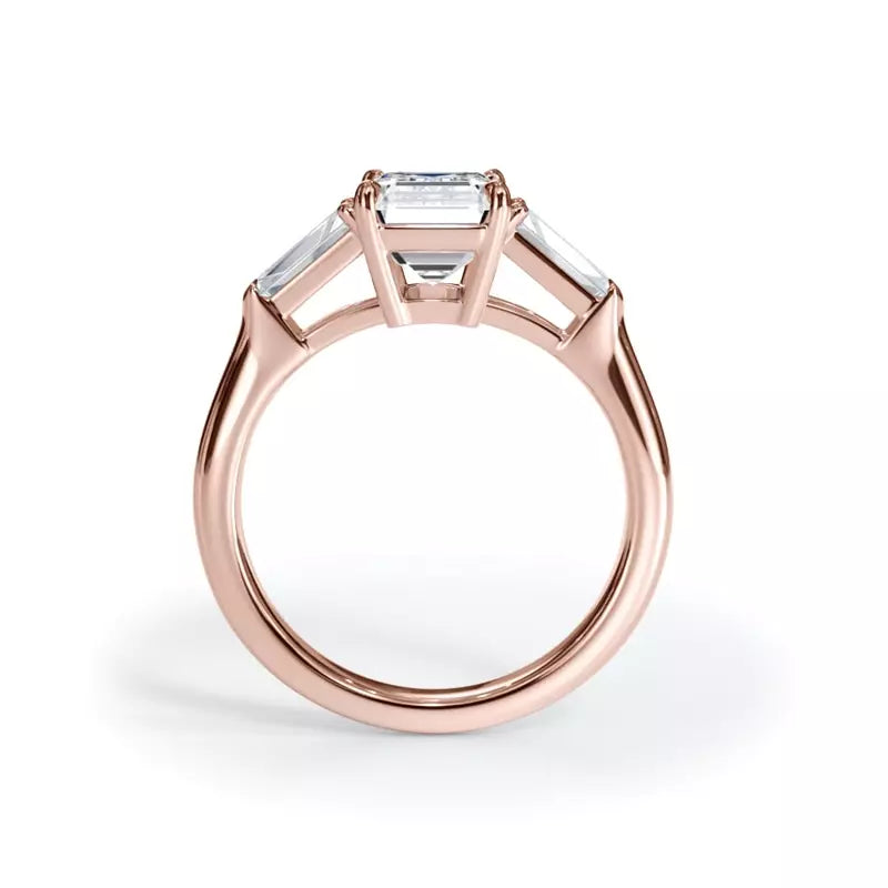 3 Stone Emerald Cut Engagement RIng (Lab Grown)