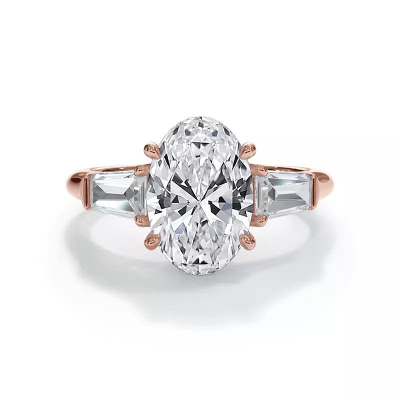 3 Stone Oval Engagement RIng (Lab Grown)