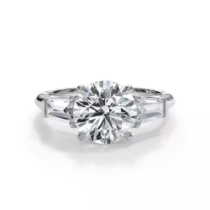 3 Stone Round Engagement RIng (Lab Grown)