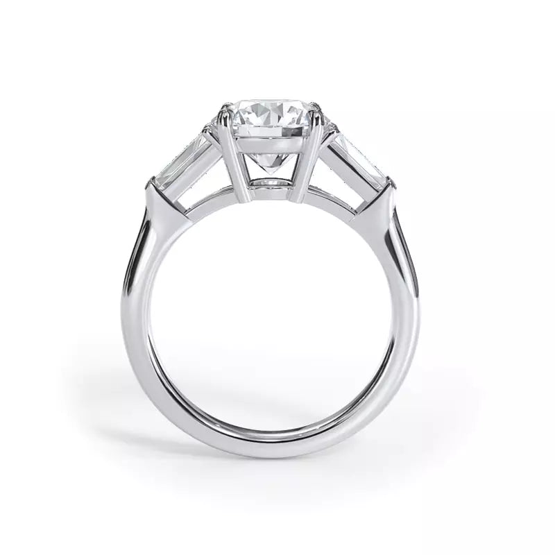 3 Stone Round Engagement RIng (Lab Grown)