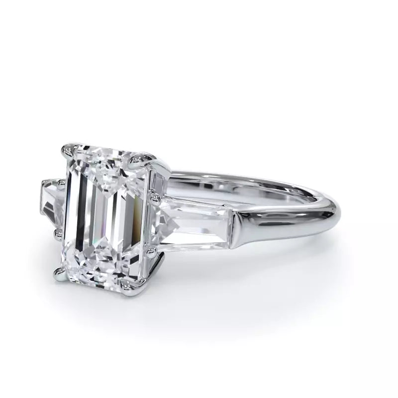 3 Stone Emerald Cut Engagement RIng (Lab Grown)