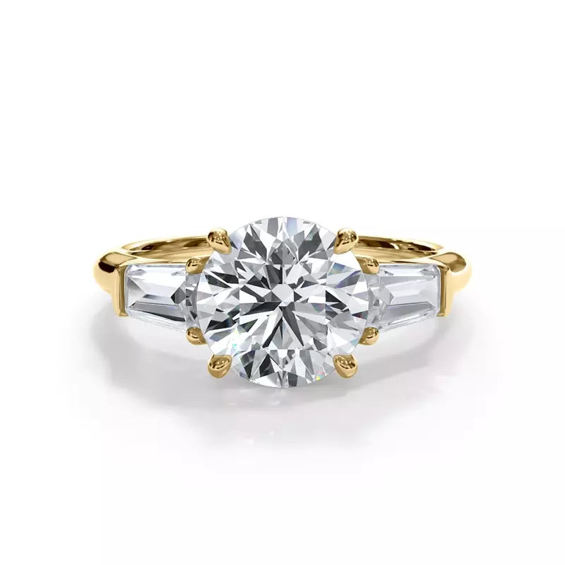 3 Stone Round Engagement RIng (Lab Grown)