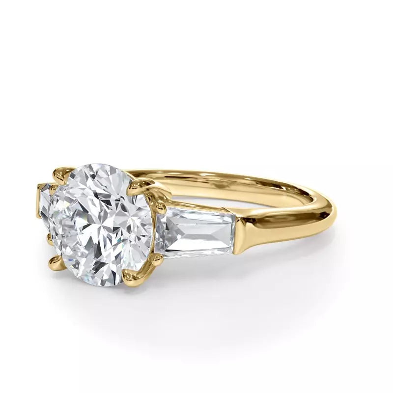 3 Stone Round Engagement RIng (Lab Grown)