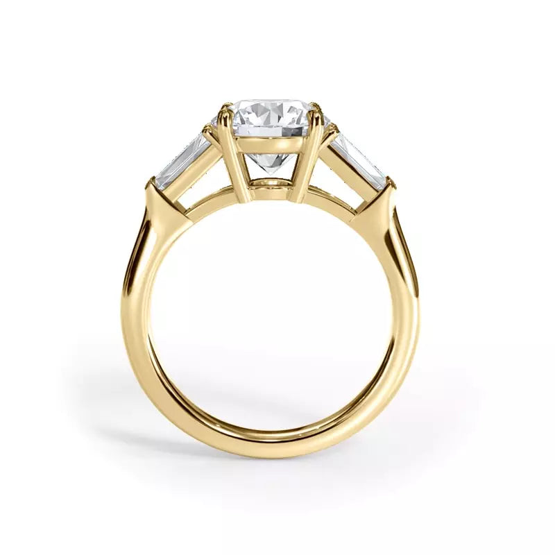 3 Stone Round Engagement RIng (Lab Grown)