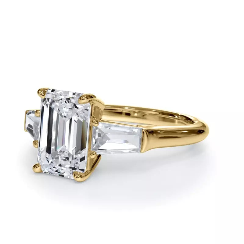 3 Stone Emerald Cut Engagement RIng (Lab Grown)