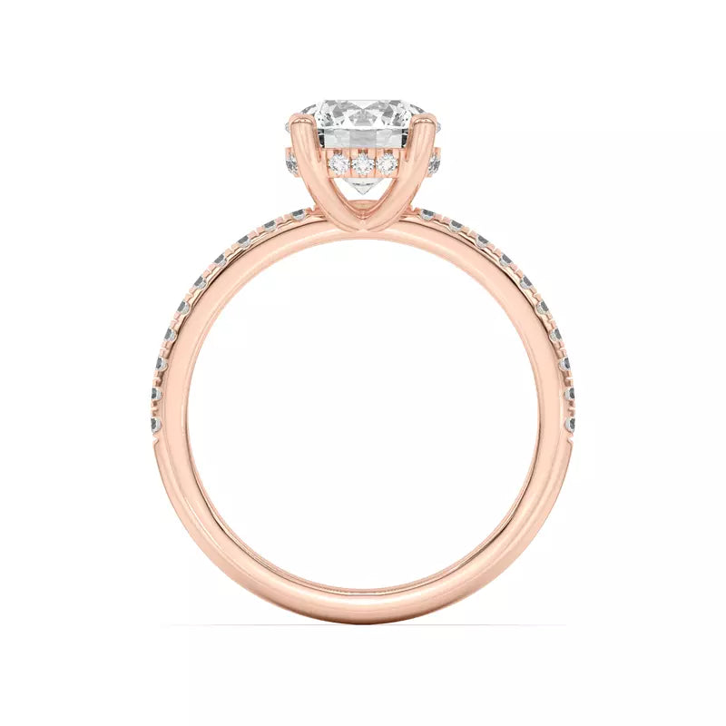 Round Cut Lab Grown Pave Engagement Ring