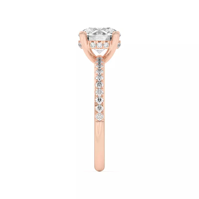 Round Cut Lab Grown Pave Engagement Ring