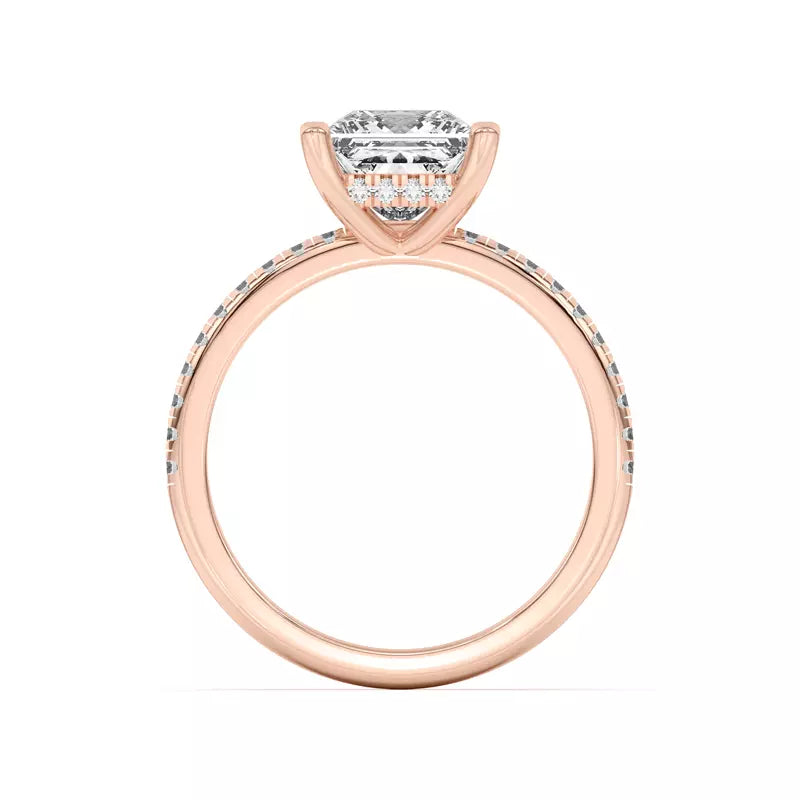 Princess Cut Lab Grown Pave Engagement Ring