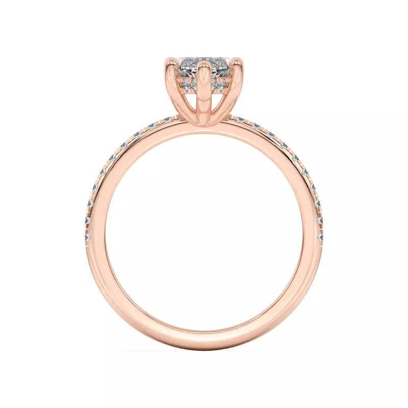 Marquise Lab Grown Pave Engagement Ring