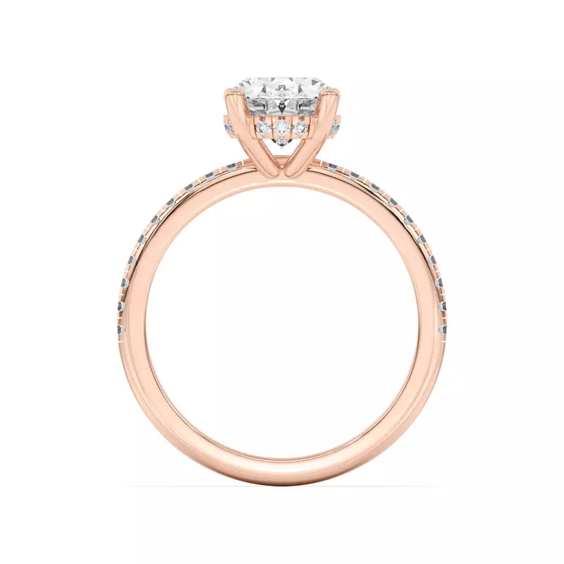 Oval Lab Grown Pave Engagement Ring