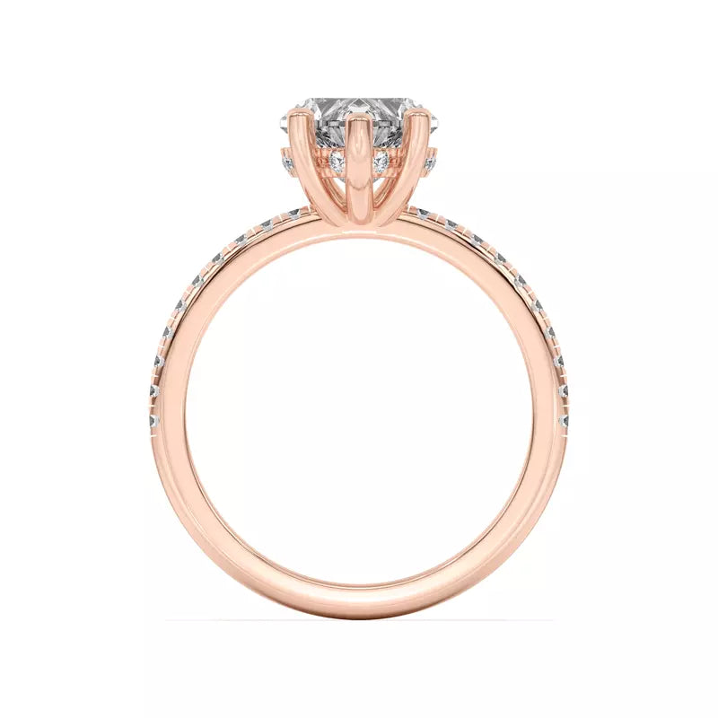 Heart Shape Lab Grown Pave Engagement Ring
