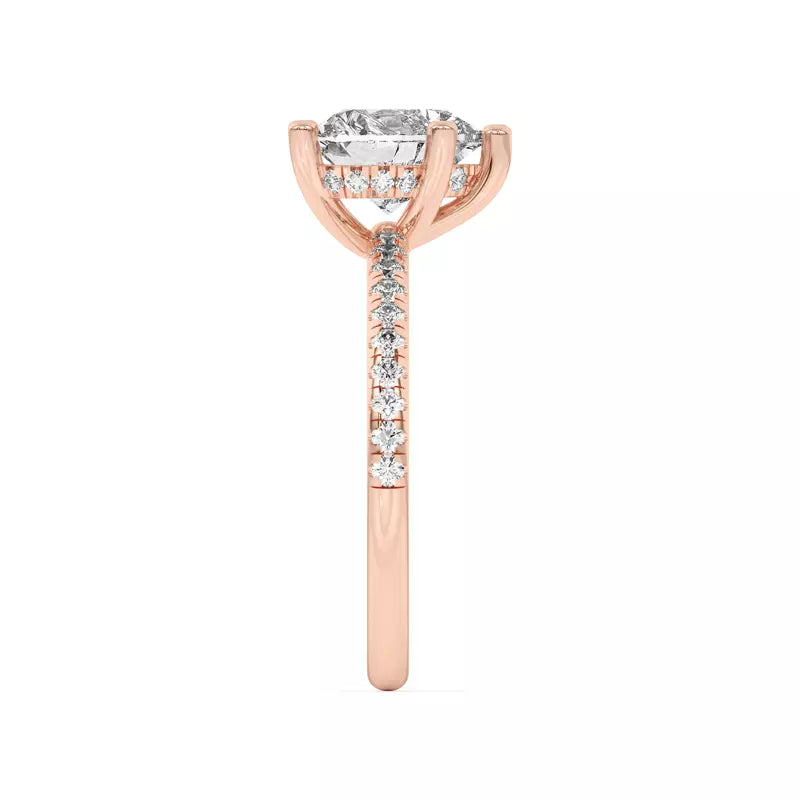 Heart Shape Lab Grown Pave Engagement Ring