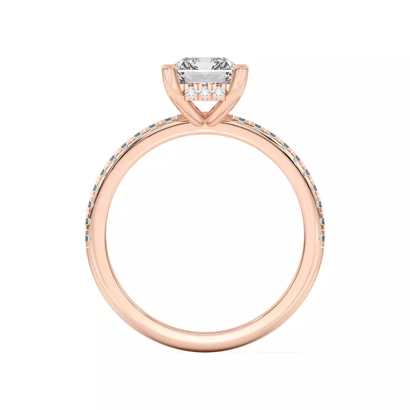 Radiant Cut Lab Grown Pave Engagement Ring