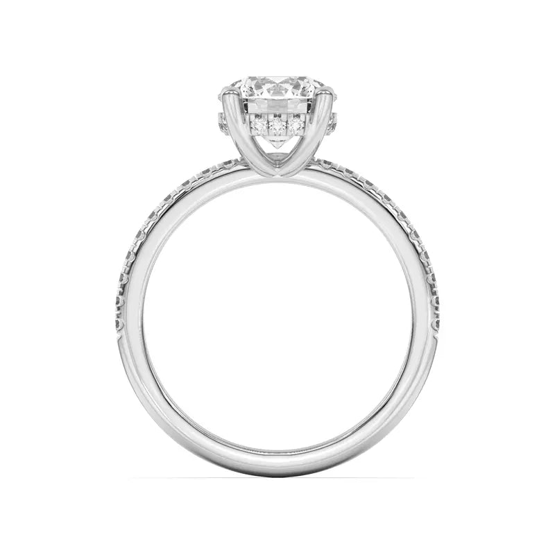 Round Cut Lab Grown Pave Engagement Ring