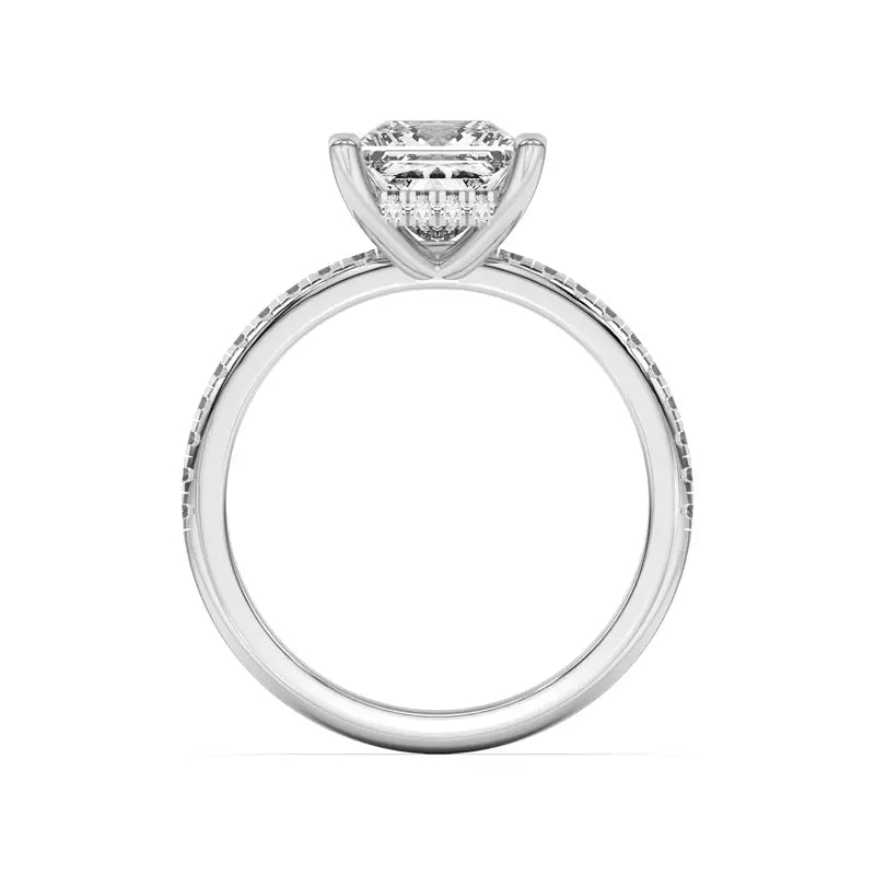 Princess Cut Lab Grown Pave Engagement Ring