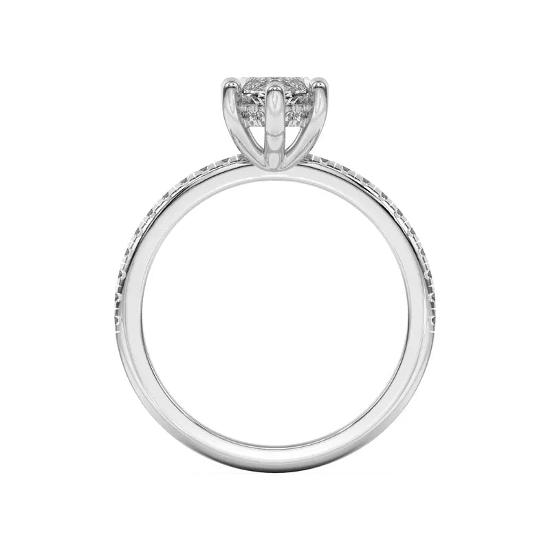 Marquise Lab Grown Pave Engagement Ring
