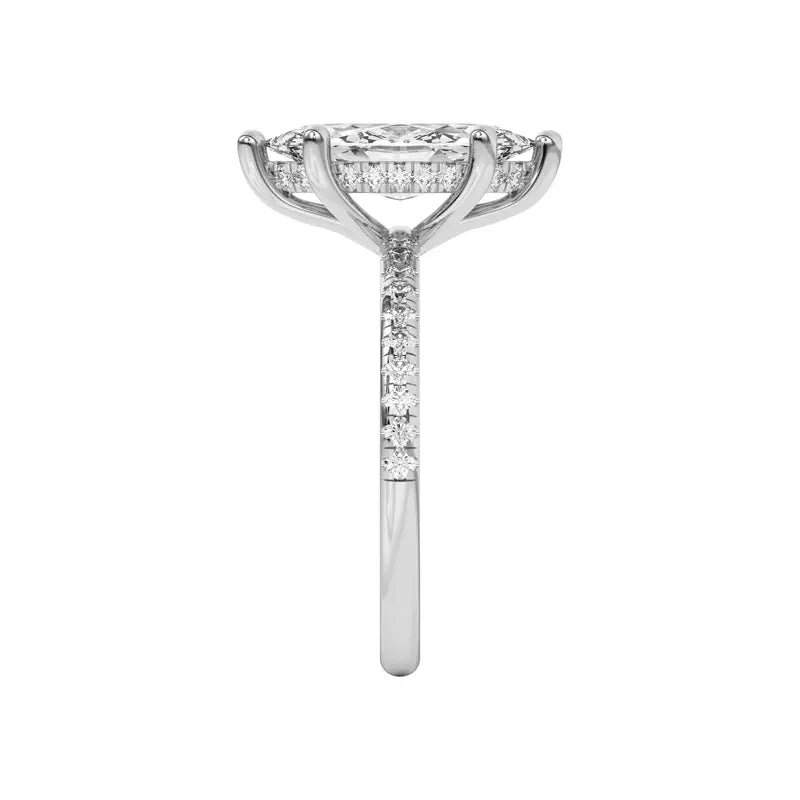 Marquise Lab Grown Pave Engagement Ring