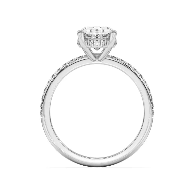 Oval Lab Grown Pave Engagement Ring
