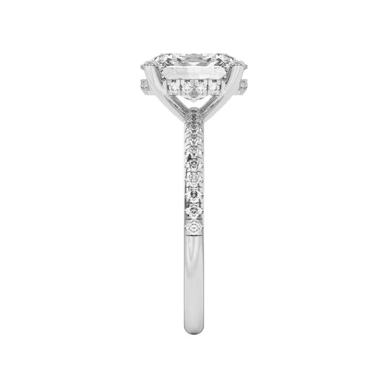 Oval Lab Grown Pave Engagement Ring