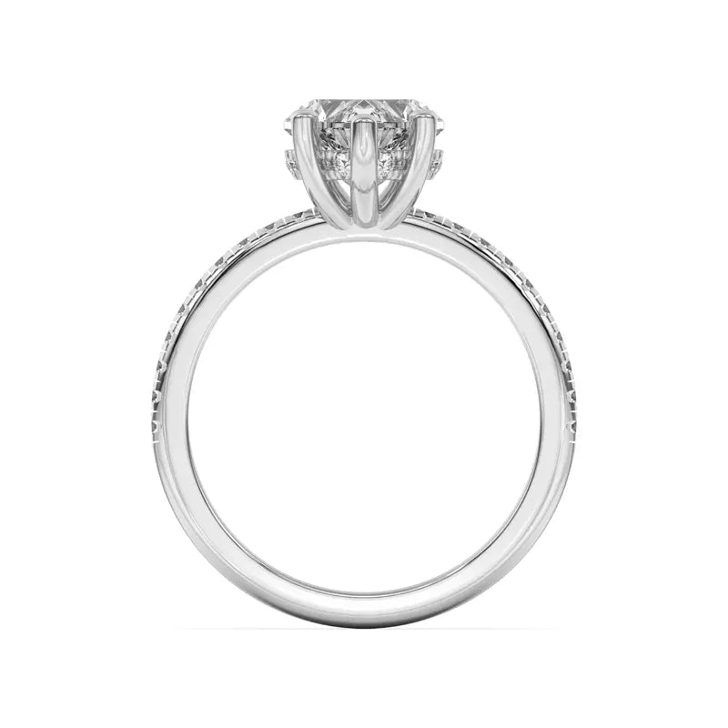 Heart Shape Lab Grown Pave Engagement Ring