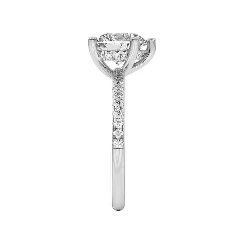 Heart Shape Lab Grown Pave Engagement Ring