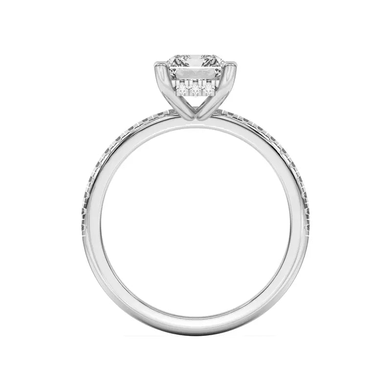 Radiant Cut Lab Grown Pave Engagement Ring