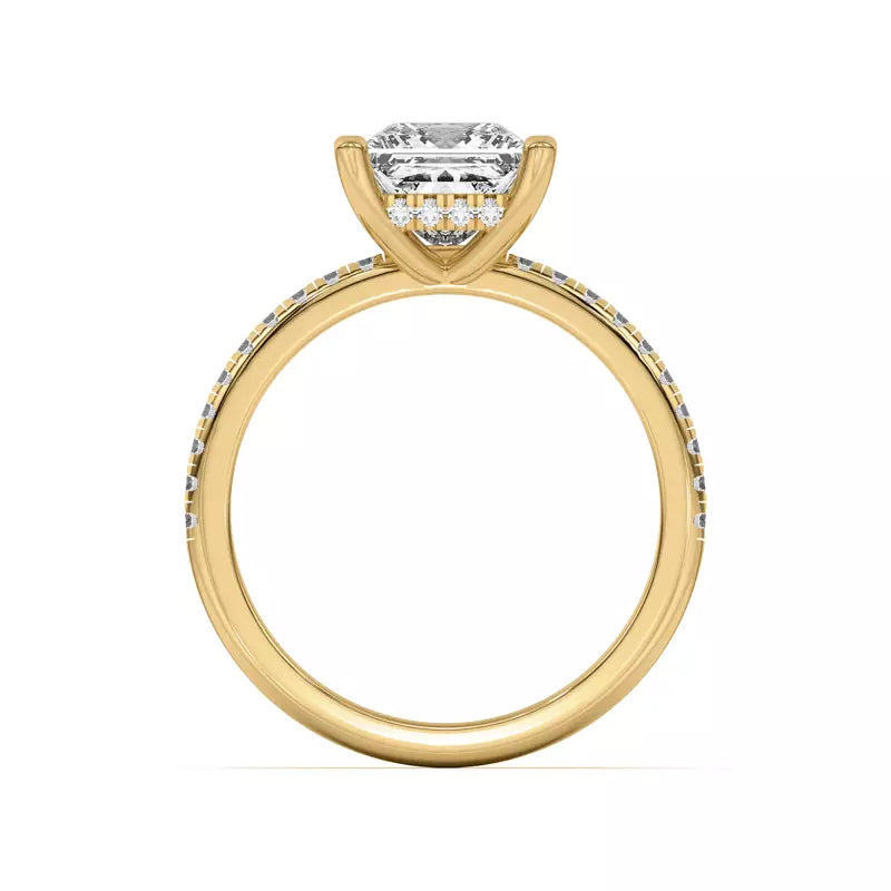 Princess Cut Lab Grown Pave Engagement Ring